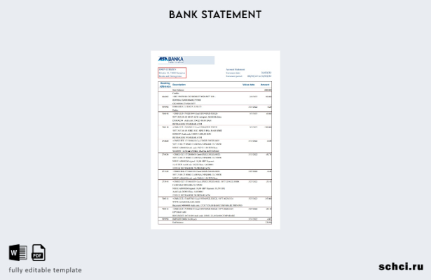 цифровая загрузка шаблон Excel банковской выписки ASA Banka Боснии и Герцеговины